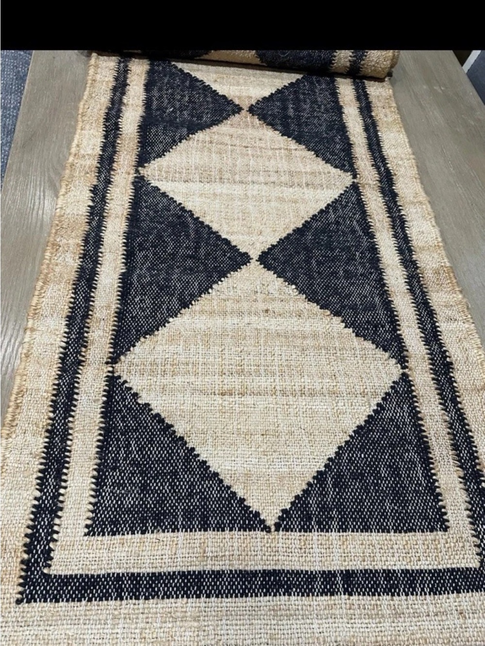 Erin Gates By Momeni Handwoven Orchard Diamond Wool Rug Black 2' 3" x 8'